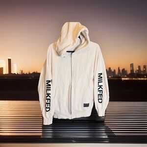MILK FED. Jacket Md.  Women Soft Cotton Full‎ Zipper Jacket With Hood /Pockets